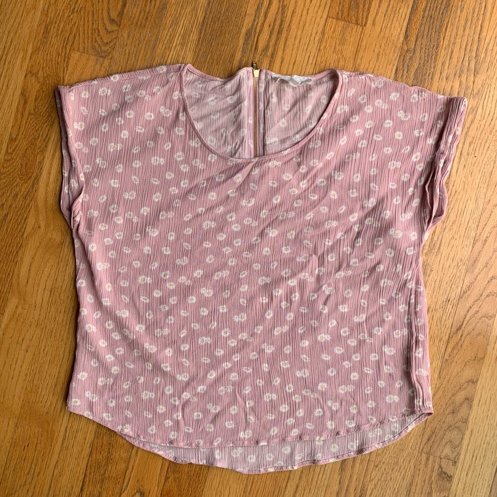 Pink daisy blouse Knox rose L